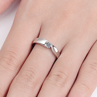 Sterling Silver Mossang Diamond Couple Ring With Love In The Heart-shaped Male And Female Ring