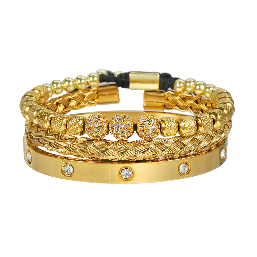Men's Woven Pineapple Beads Bracelet