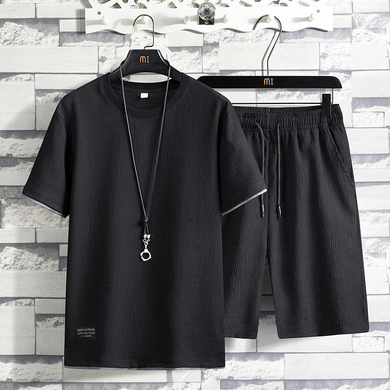 Round Neck Short Sleeve T-shirt Casual Suit