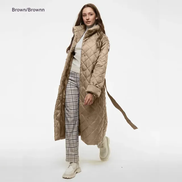 Women's Long Hooded Long Sleeve Single breasted Loose Cotton Coat Coffee - Shop at LoveMi