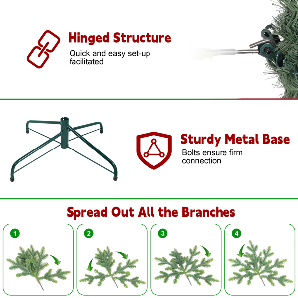5FT Green Pencil Christmas Tree with 100 Warm White LED Lights – Slim PVC Tree with 263 Tips, Compact Design, Stable Metal Stand, Easy to Assemble-12