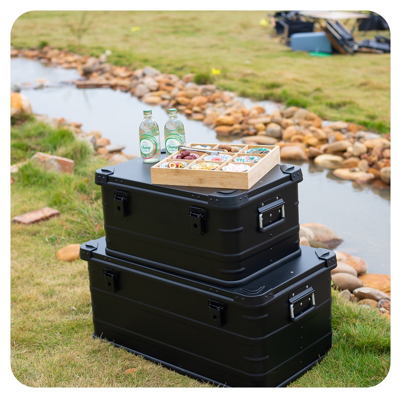Black Aluminum Alloy Storage Box Camping Outdoor Aluminum