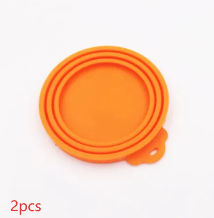 Silicone pet can cover cat and dog food can cover Orange 2Pcs - Shop at LoveMi