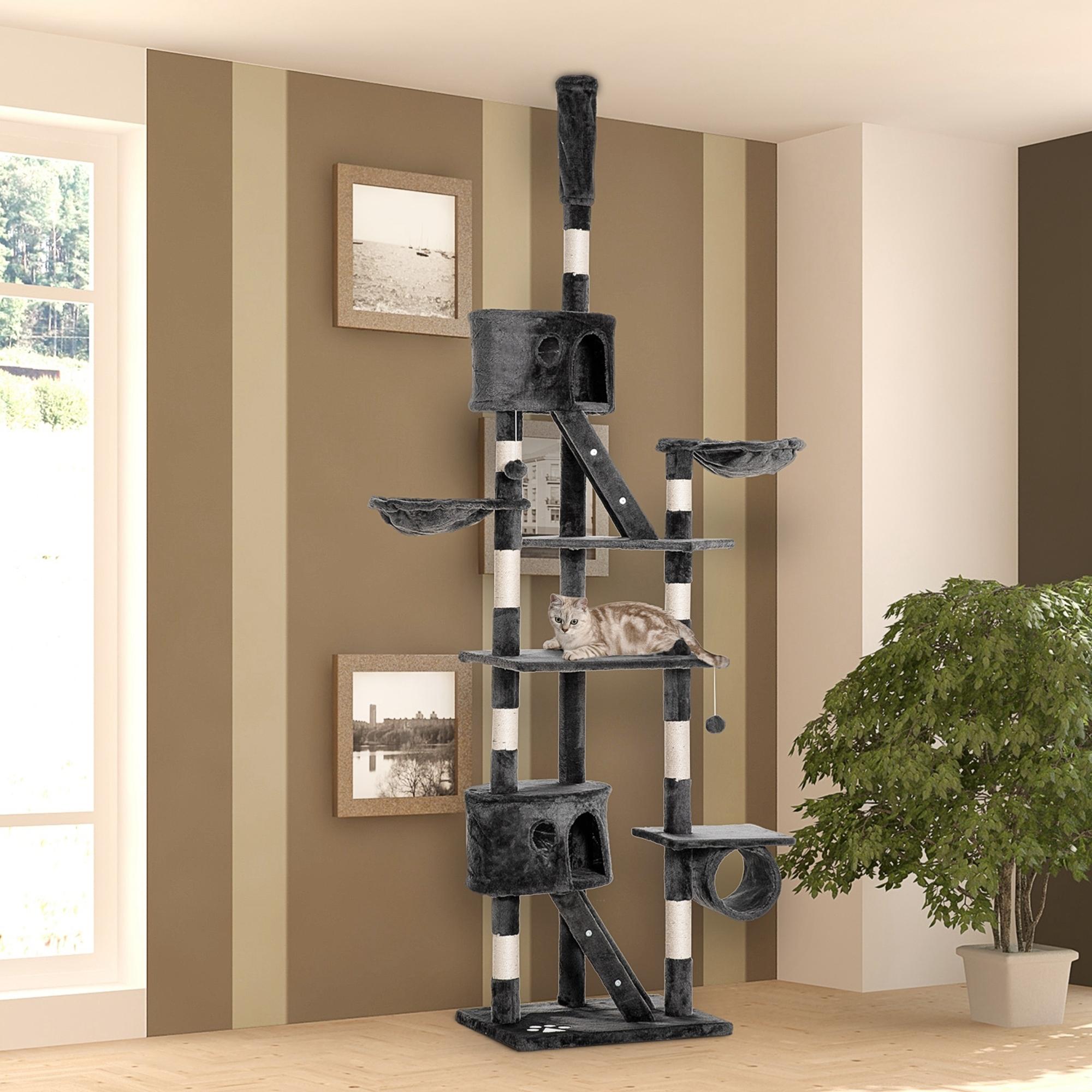 Indoor cat specific floor standing cat tree, adjustable