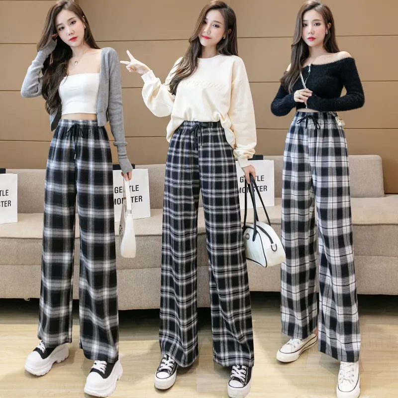 High Waist Loose Straight Drape Net Red Casual Pants