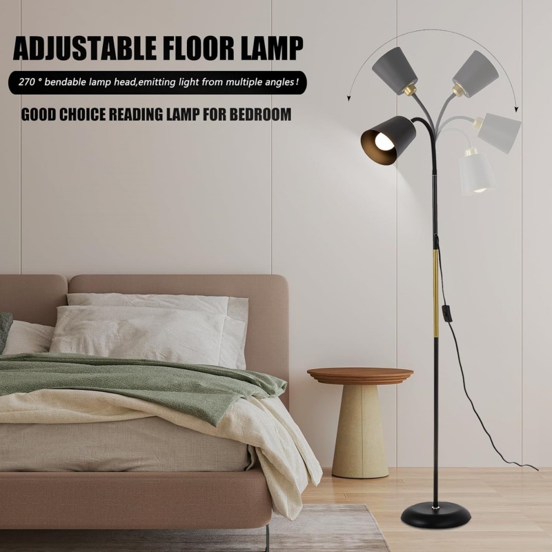 Adjustable Standard Floor Lamp Living Room Reading Light Free Standing Lighting — image 9