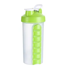 Outdoor Portable Water Bottle One Week Use Medicine Box Cup - Green - View 1