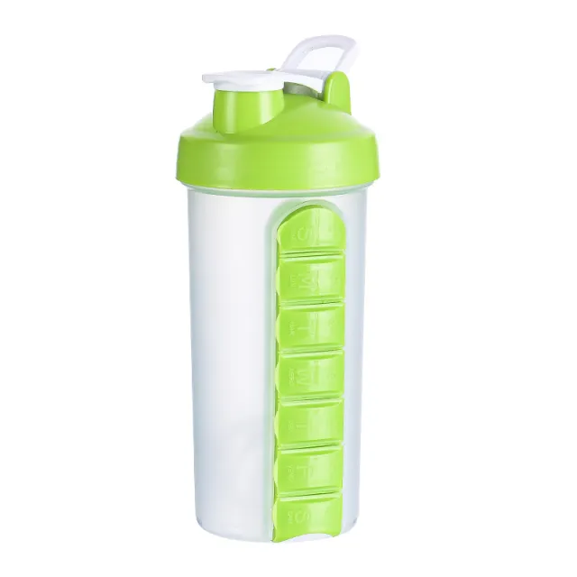 Outdoor Portable Water Bottle One Week Use Medicine Box Cup Green - Shop at LoveMi
