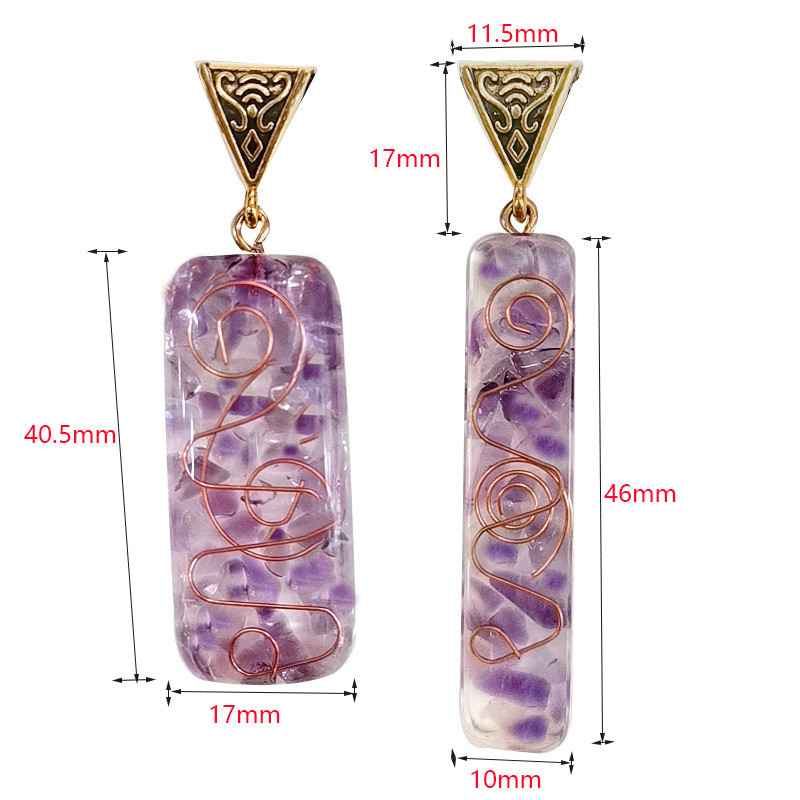 Natural Amethyst Necklace Crushed Stone Meditation Seven Chakra Reiki