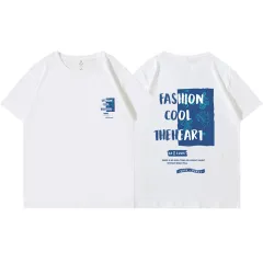 Design Trendy Brand Thin T-shirt Top - White Letters - View 1