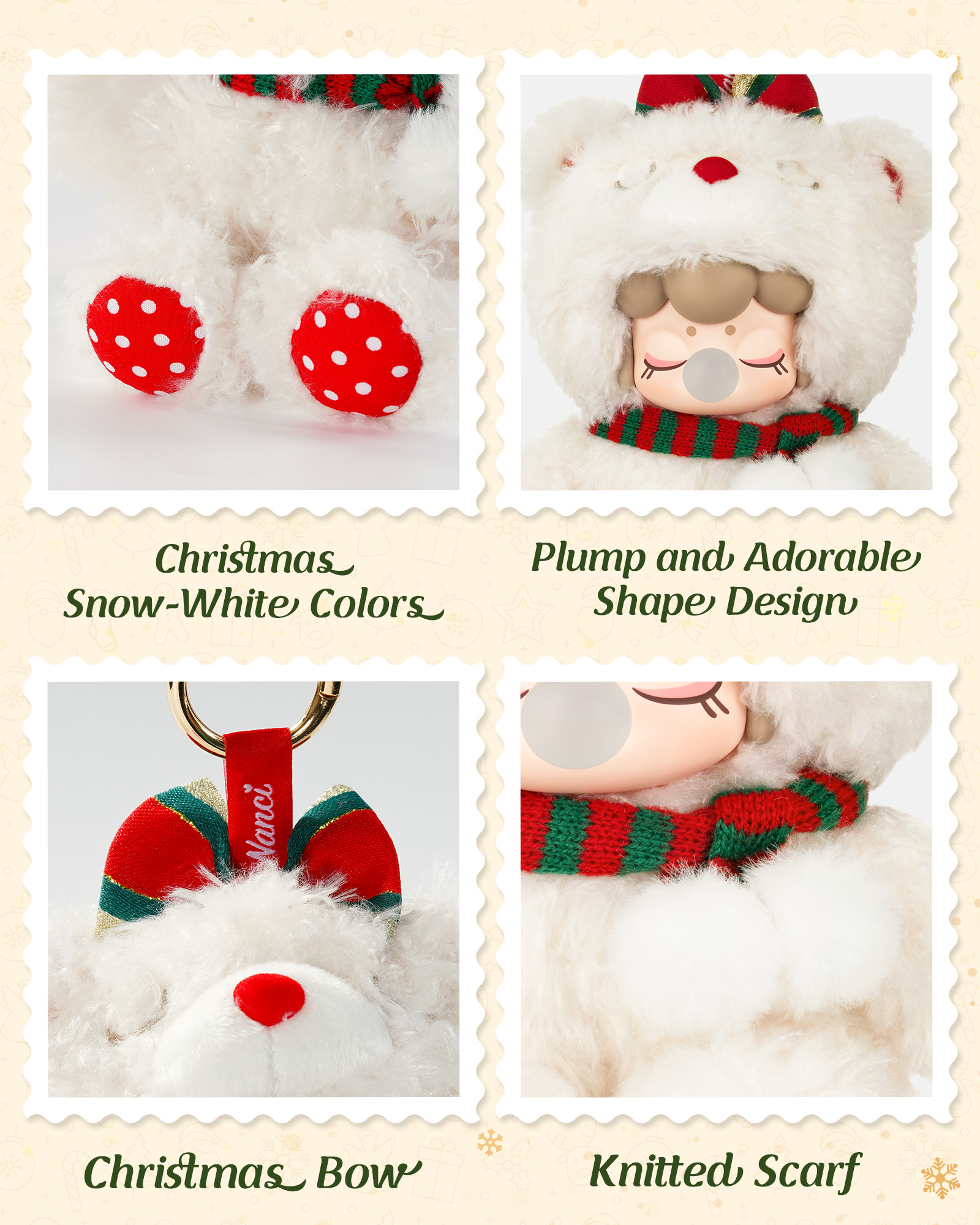 Rolife Nanci Christmas Bear Plush Pendant MN002