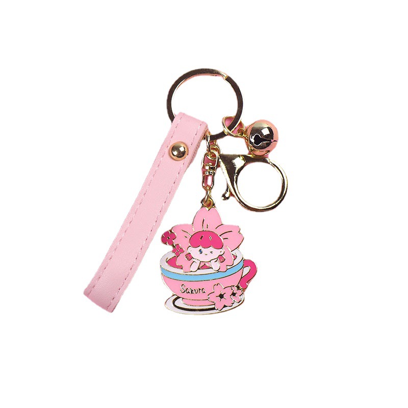 Fashion Personality Cherry Hair Sauce Girl Car Key Chain