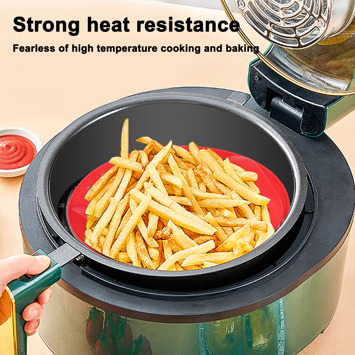 Reusable Air Fryer Silicone Pot Basket Liner Mat Tray Non-Stick For Oven Baking — image 9