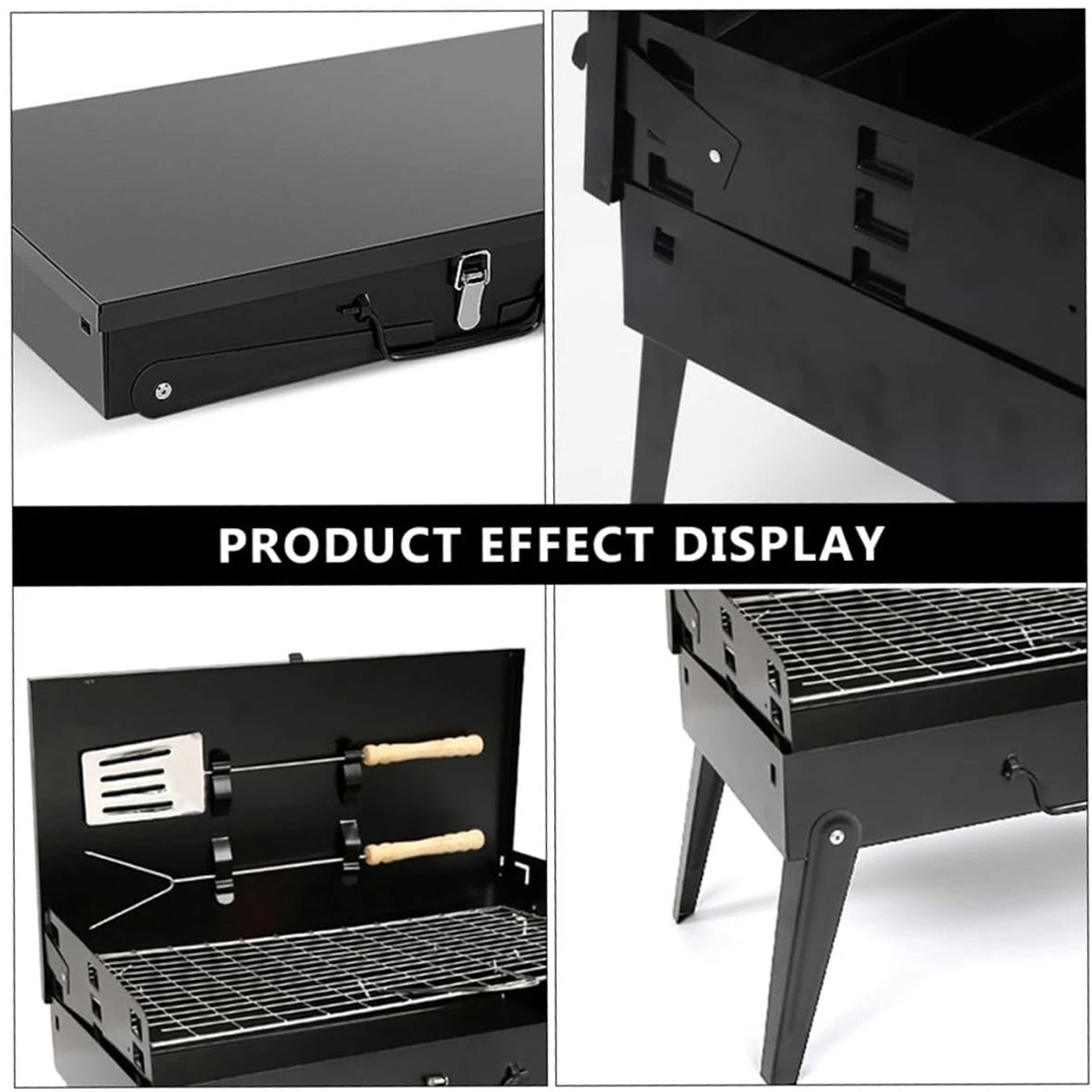 Portable Folding Charcoal BBQ Barbecue Camping Grill Travel Picnic Outdoor UK — foto 8