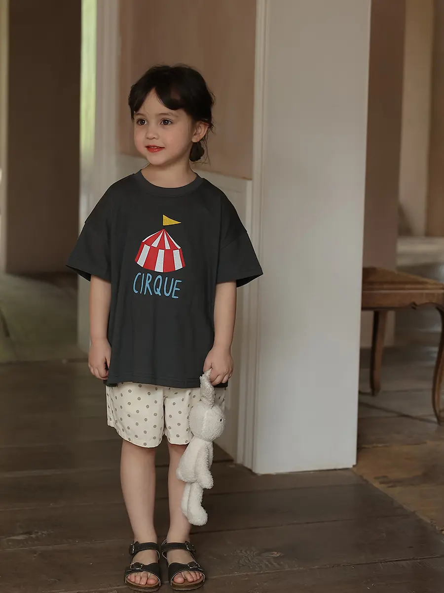 Cotton Cartoon Short Sleeved T-shirt For Children's Summer Wear