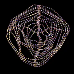 AB Colourful Diamond Hair Ring - Gold - View 1