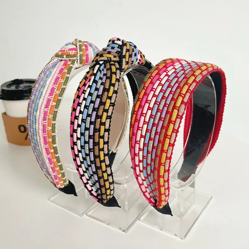 Hair Band Headband Hairpin Rainbow Rope Woven