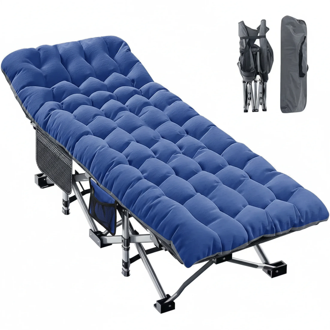 Foldable Camping Bed With Mattress, Sturdy And Durable Folding Bed