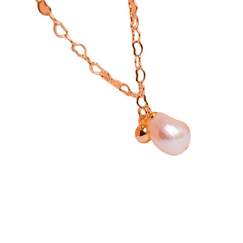 Gold Natural Freshwater Pearl Necklace For Women