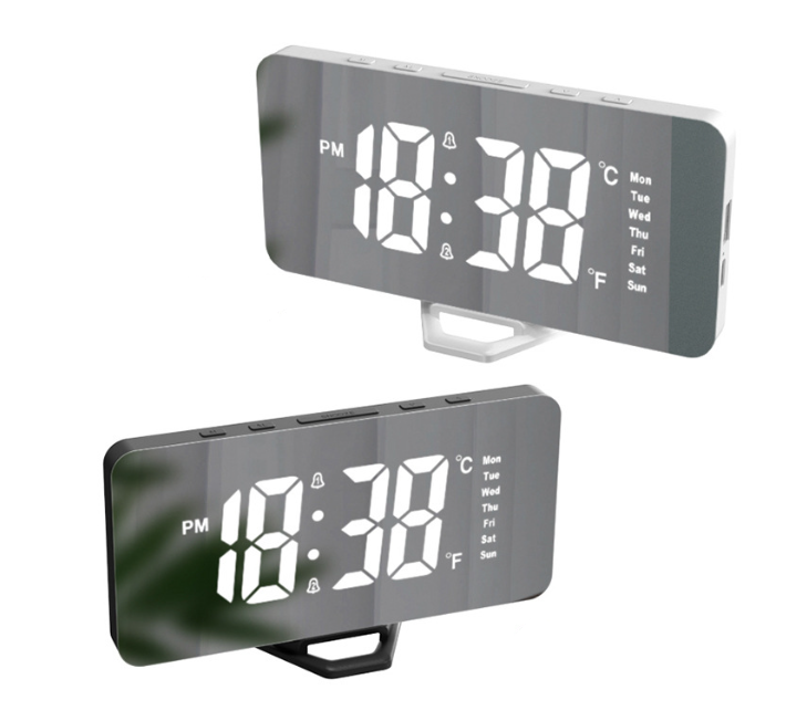 Student Digital Mirror Seat Children Intelligent Electronic Voice Control Desktop Clock Plug-in - Image 13
