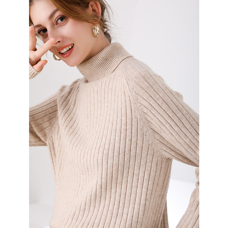 Title 4, Fashion Simple Solid Color Thick Turtleneck Swe...