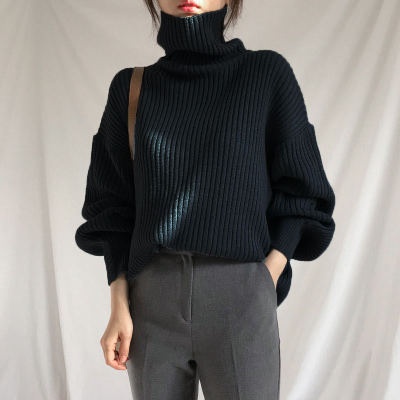 Women's Turtleneck Sweater Thickened Warmth And Lazy Wind