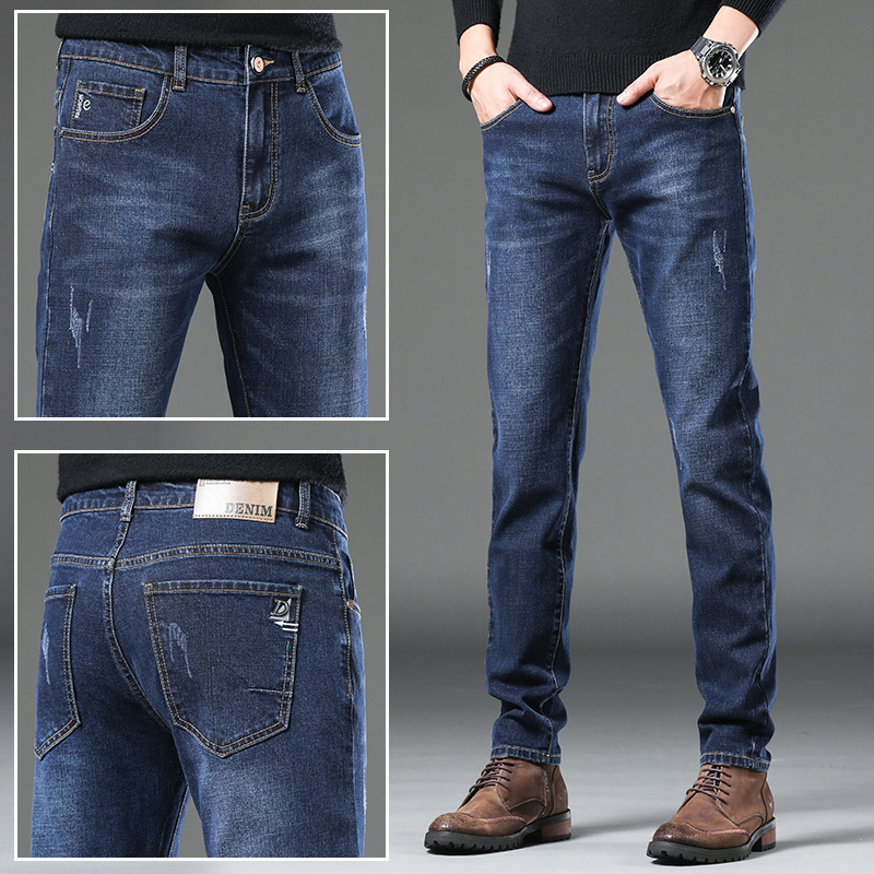 Title 5, Denim Heren Straight Loose Day System Plus Flee...