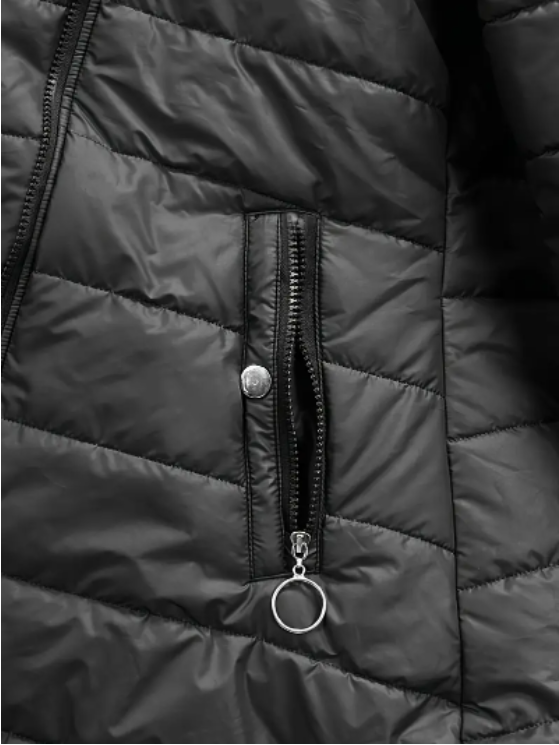 Zip-up Hoodie Puffy Coat