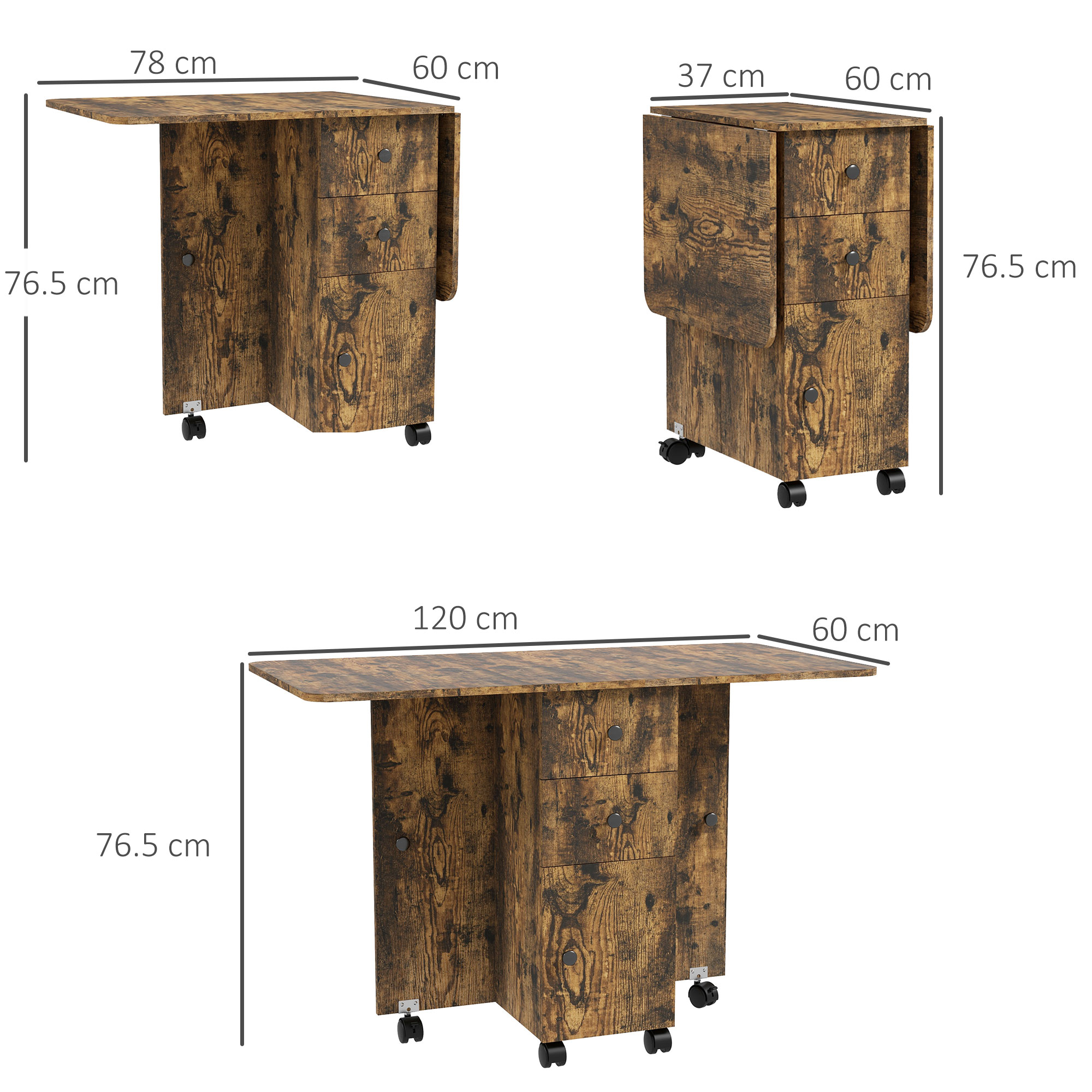 Storage Six Person Folding Dining Table — image 9