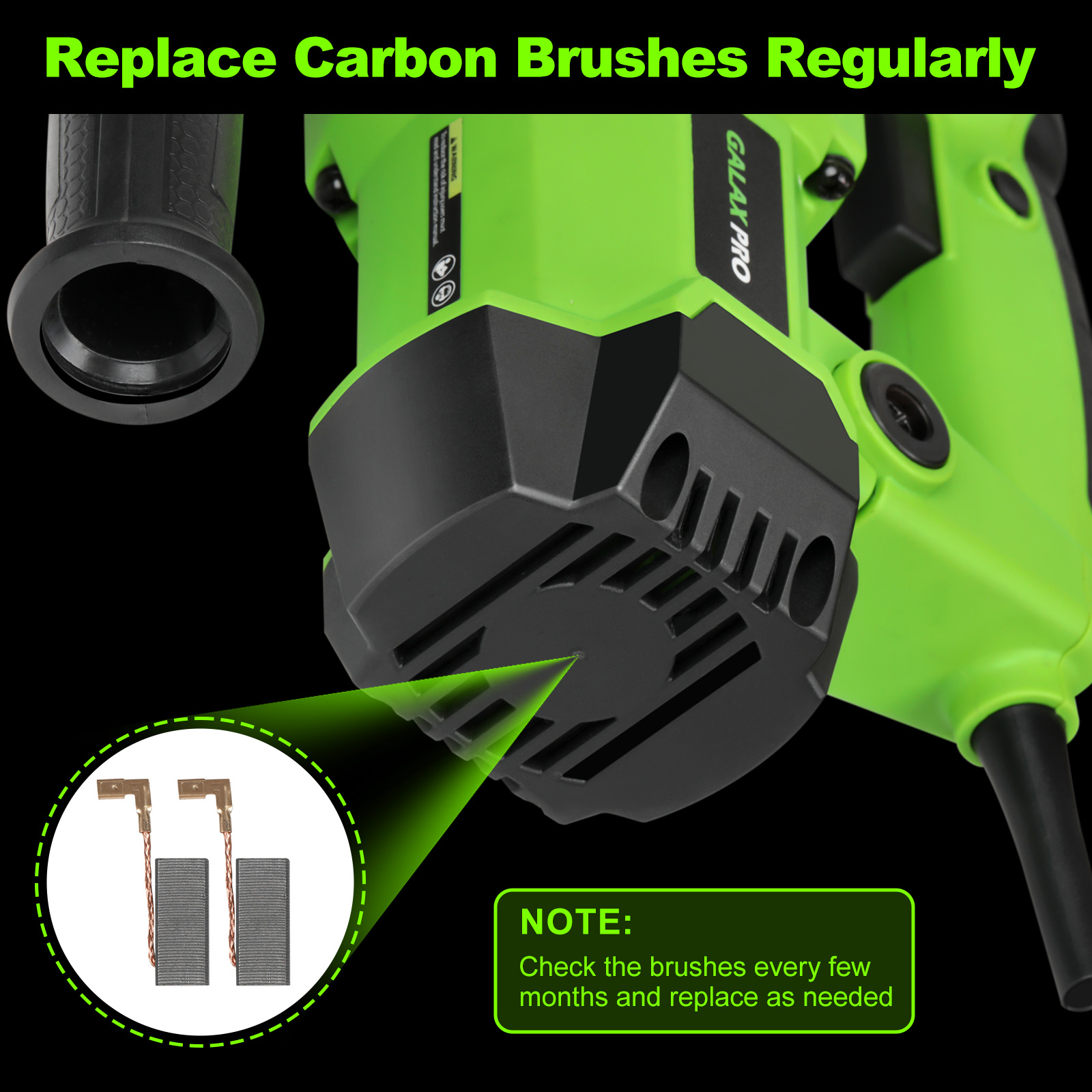 Galax PRO SDS Plus Rotary Hammer Drill 1500W 4000RPM, 4 In 1 Functions, Anti — image 7