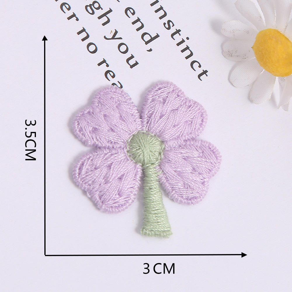 Four-Leaf Clover Embroidery Woven Small Flower Patch Cloth Sticker Accessories - Image 11