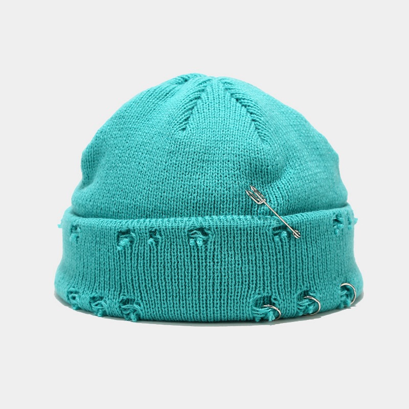 New Style Knit Hat With Hoop Pin Hole