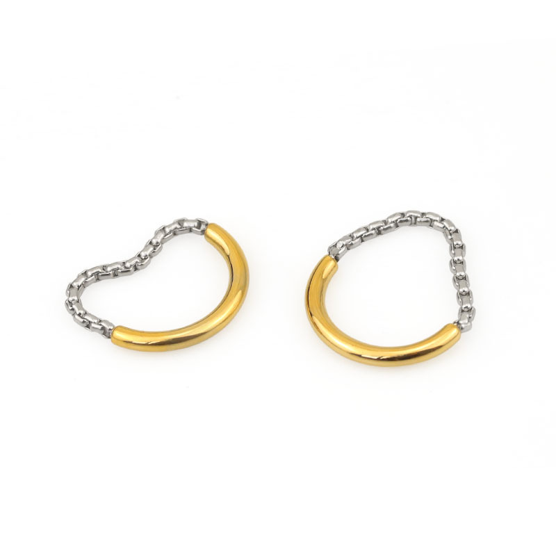 Simple Titanium Steel Ring Gold White Gold