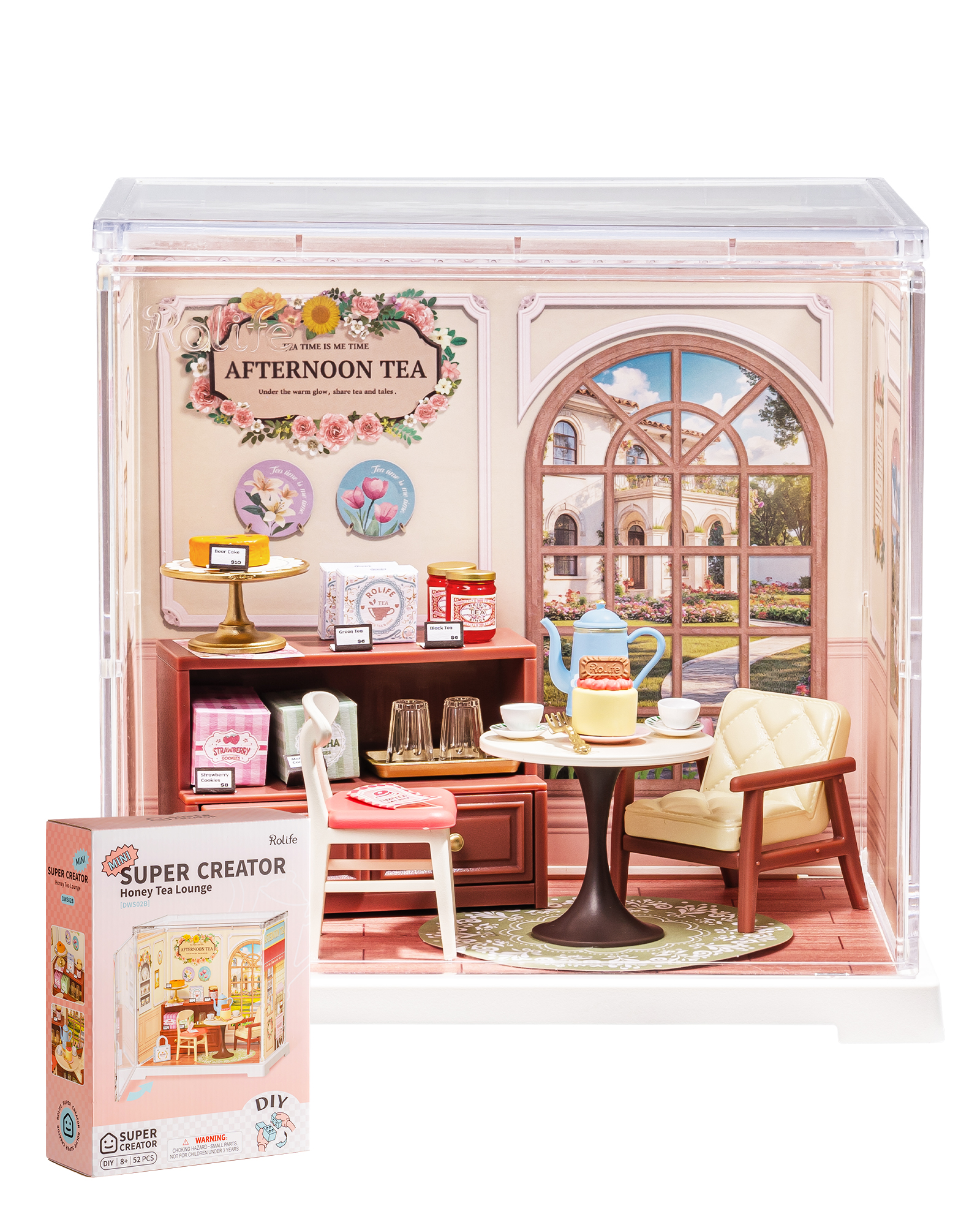 Rolife Super Creative DIY Plastic Mini House Set - 3D Puzzle With Dust Cover, Compatible With Mini Figures, Multiple Themes Available, Home Decor, Teen And Adult Gift