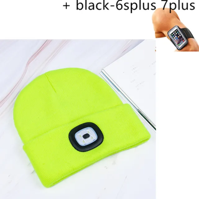 LED luminous knitted hat Fluorescence Yellow Set - Shop at LoveMi