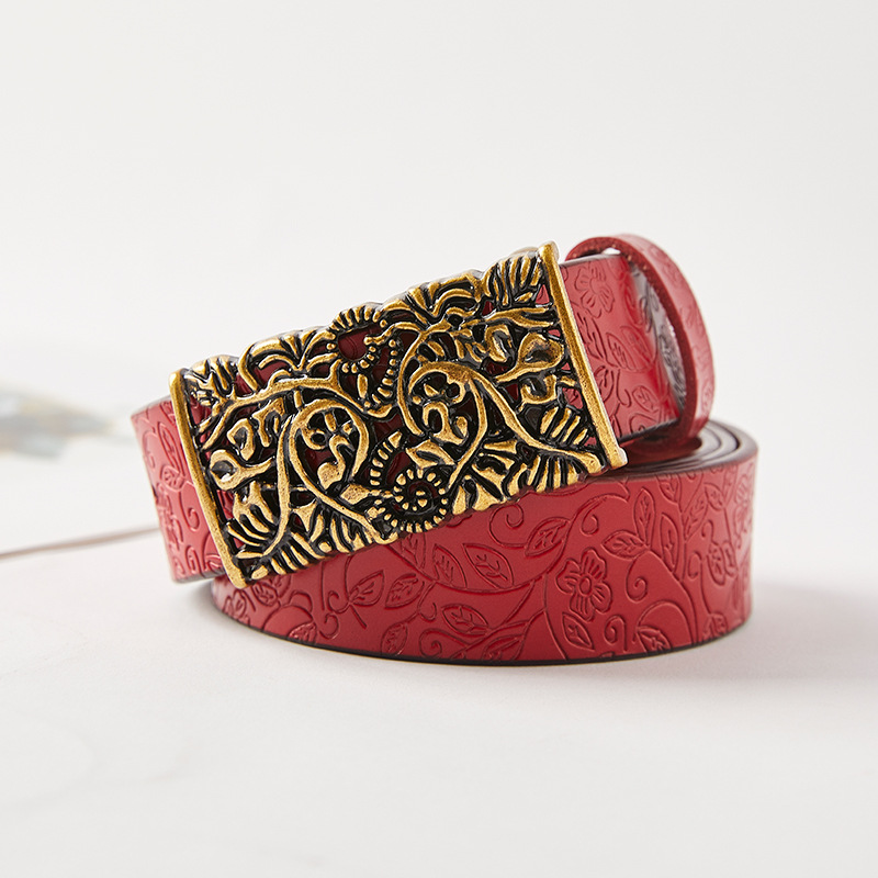 Title 3, Ceinture vintage en cuir de vachette pour femme