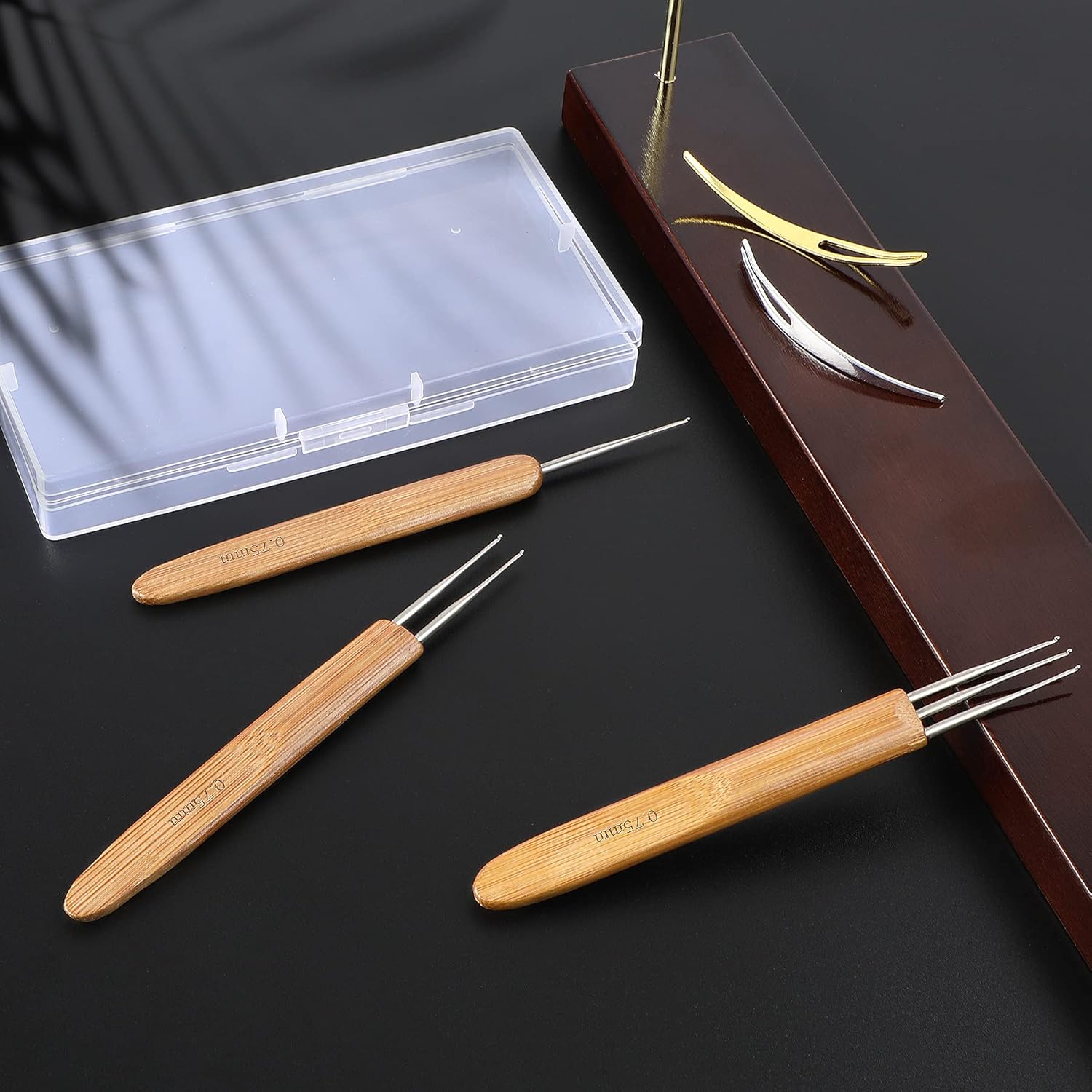 5pcs 0.75mm Dreadlock Crochet Hook Tool Hair Dreadlocks Needle Weaving For Braid Craft 7