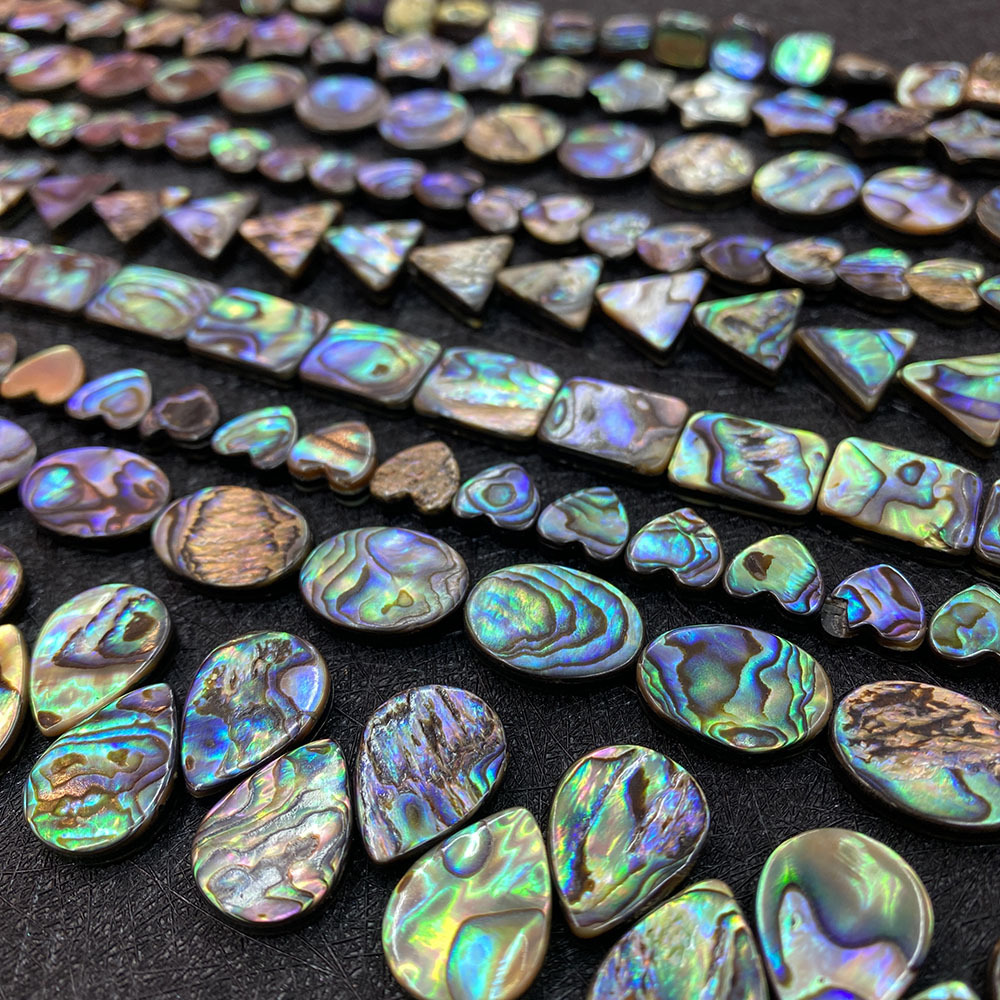 Abalone Shell Drop Shaped Oval Square Heart Loose Beads DIY Necklace Ear Ornament Accessories