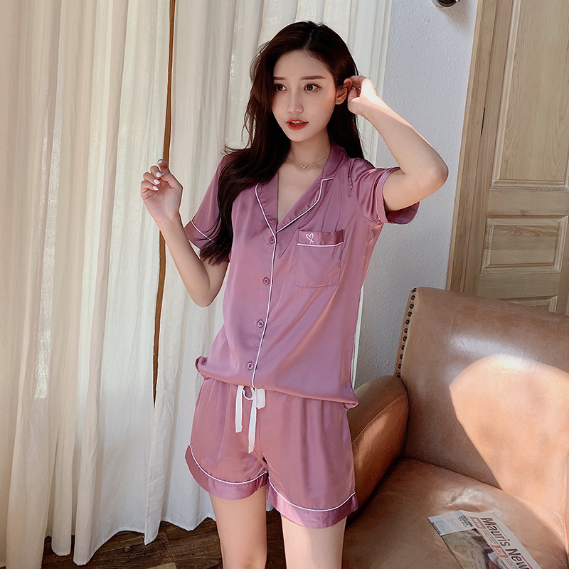 Title 4, Silk Ladies Pajamas Sleeve Shorts Suit Homewear