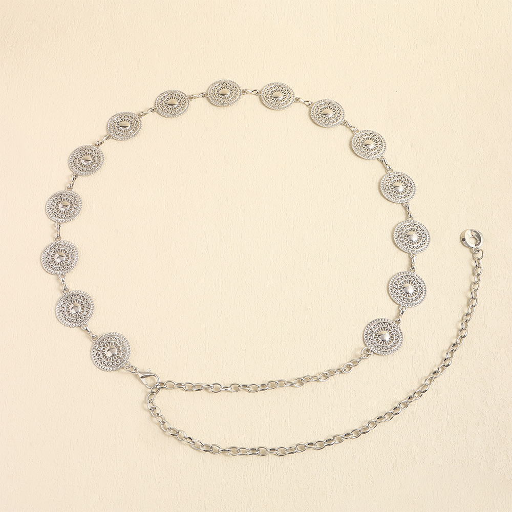 Body Chain Simple Metal Belt Decorative Waist Chain Women's Fashion Chain Cutout Iron Geometric Chain