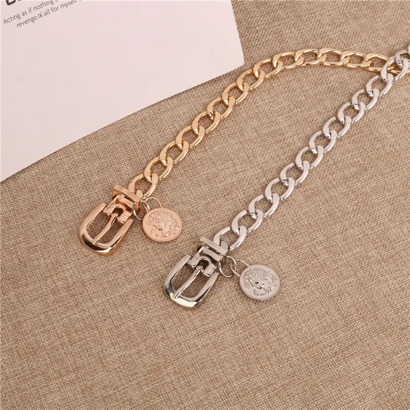 Hip Hop Embellished Metal Chain Belt