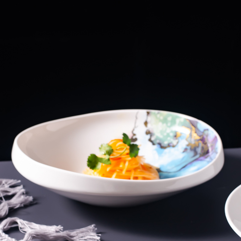 Title 5, Creative Irregular Ceramic Fruit Salad Side Plate