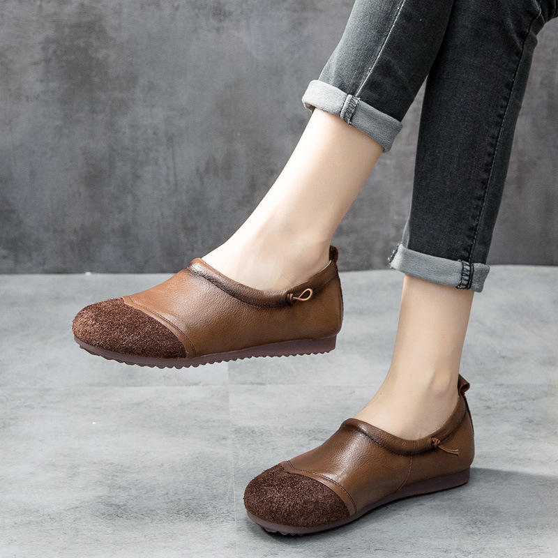 Leather Retro Casual Soft Sole Women's Shoes