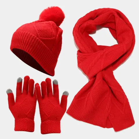 Three Piece Set of Autumn and Winter Hats