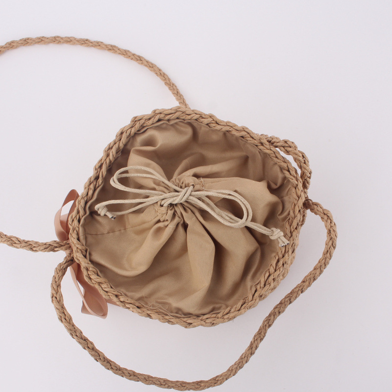 One-shoulder Hand-carried Cross-body Bucket Woven Bag