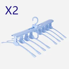Eight in one home adult hanging foldable rotating non-slip drying rack - Blue2Pcs - View 1