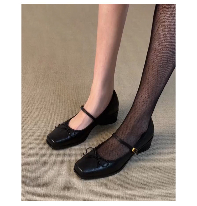 Square Toe Block Heel Pumps
