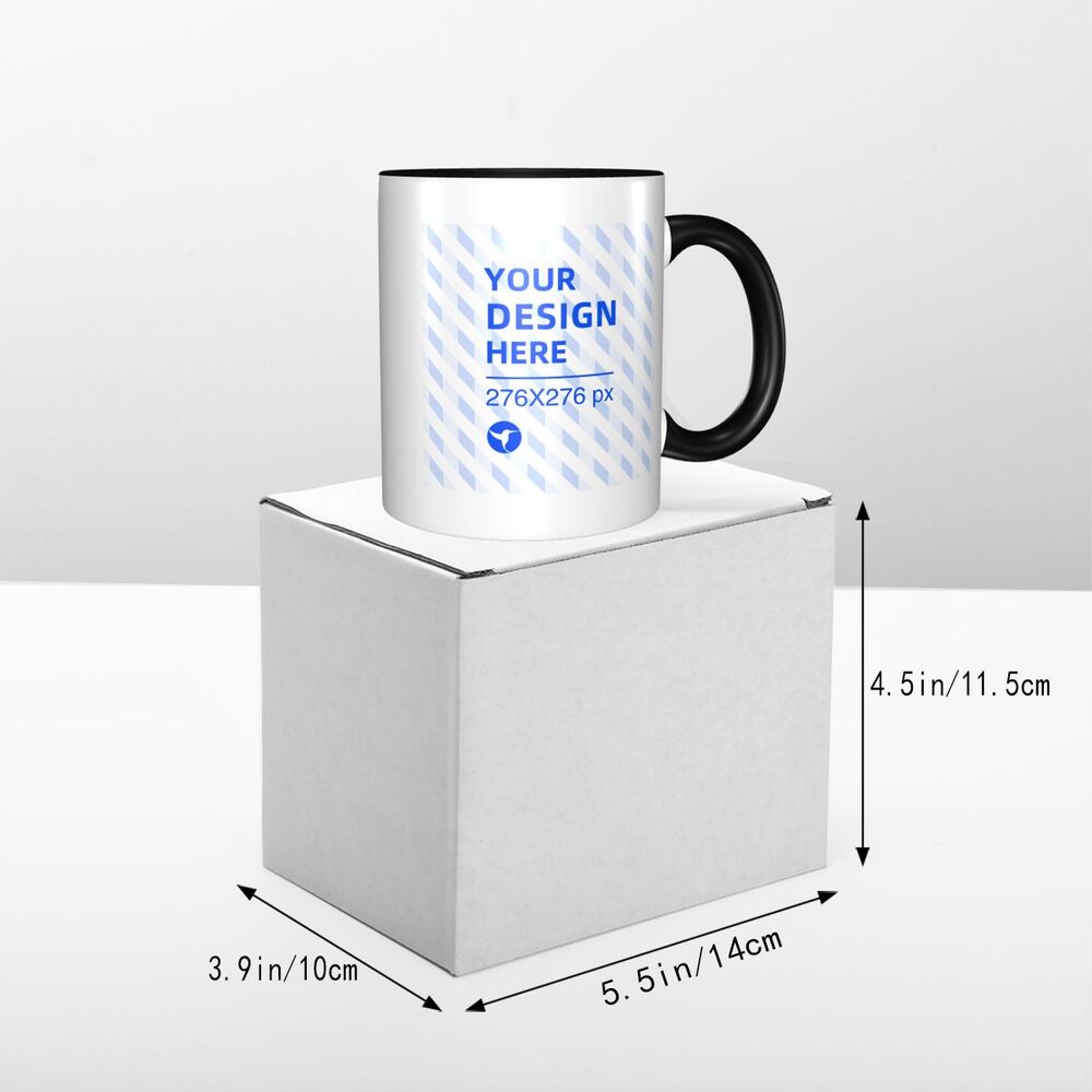 Double Color Comfort Handle Ceramic Mug