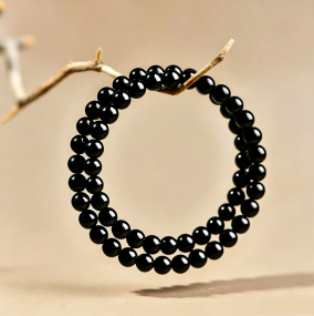 Natural Obsidian Beaded Bracelet