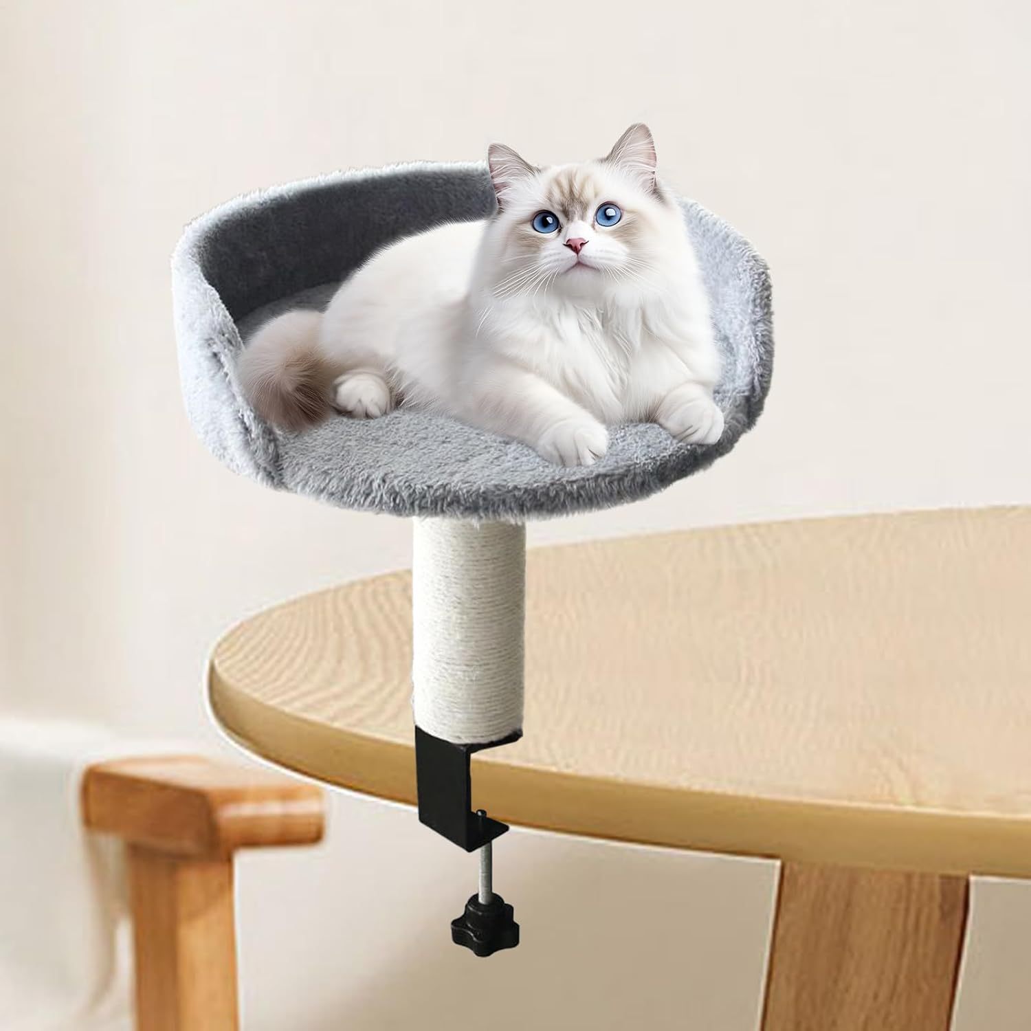 Cat Climbing Structure With Suspended Nest Table Clamp Adjustable Height — image 7